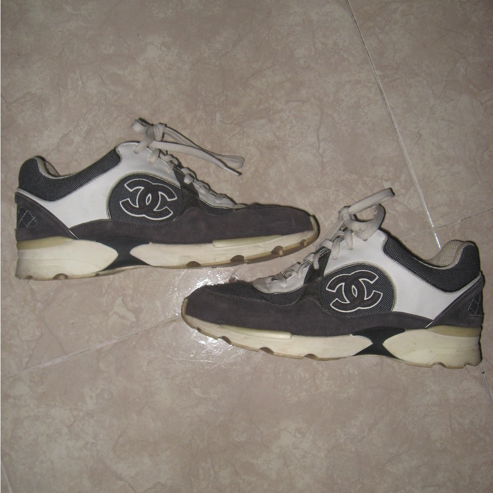 Authentic CHANEL Black and White Women's Sneakers